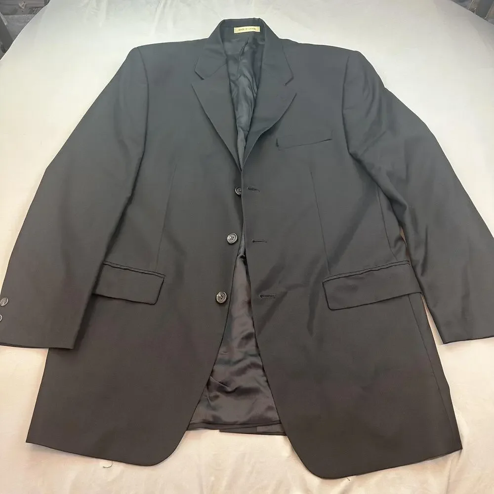 Lauren Ralph Lauren Blazer Mens 42L Black Wool Cashmere Sport Coat 3 Button